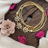 Vriksham Floral Grace Moggapu Gold Chain-White-G19581